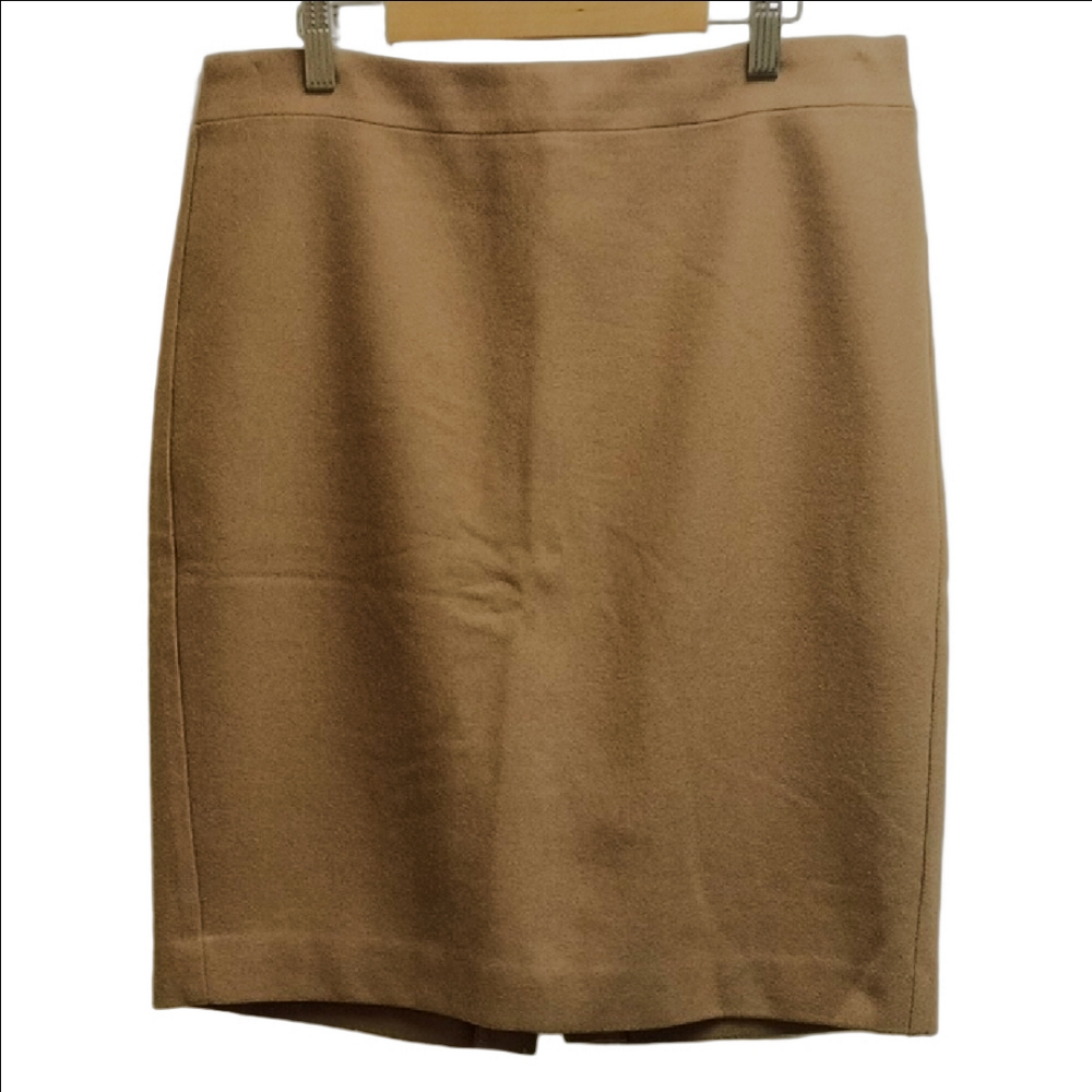J.CREW TAN CAMEL KHAKI  WOOL CLASSIC "THE PENCIL" SKIRT - Picture 2 of 13